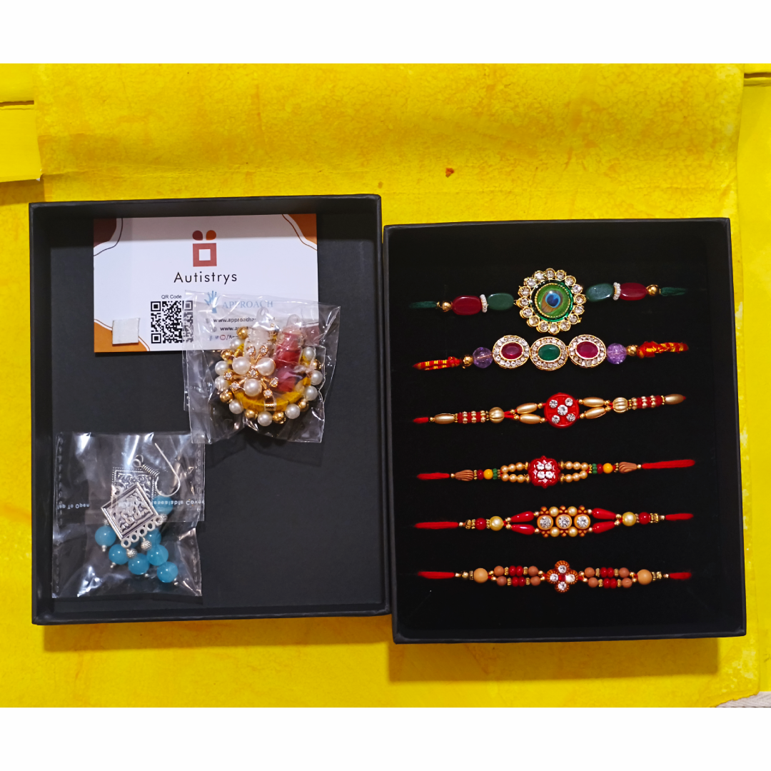 Premium Rakhi & Jewellery Gift Hamper | Designer Rakhi Set | Autistrys - Image 2